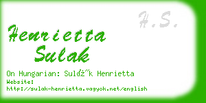 henrietta sulak business card